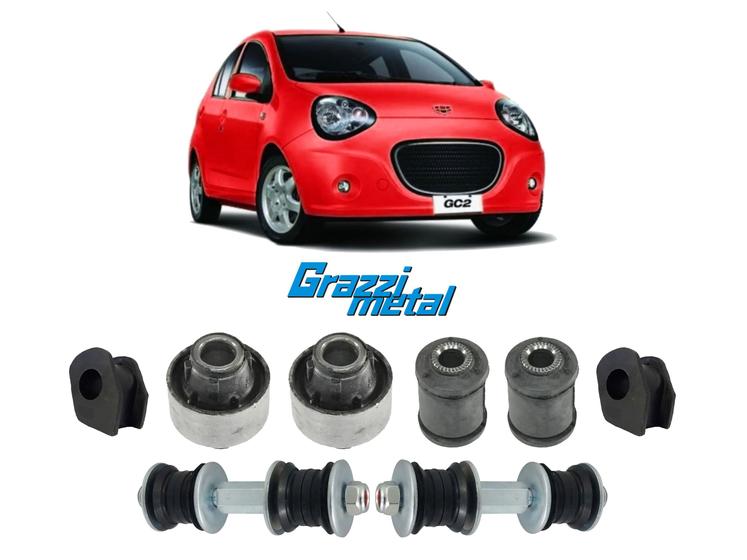 Imagem de 2 Kit Bucha Estabilizadora Bieleta Dianteira Geely Gc2 2015