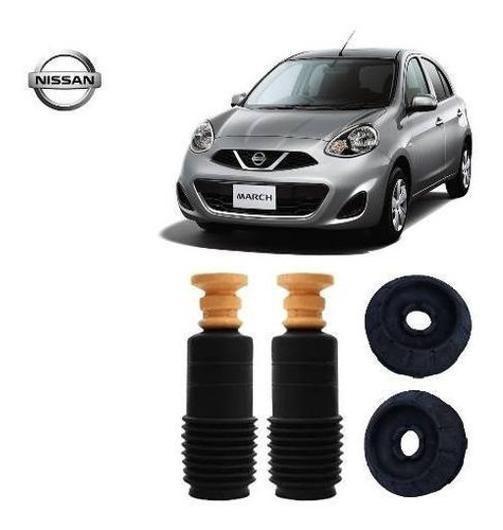 Imagem de 2 Kit Coxim Batente Amortecedor Dianteiro Nissan March 2012 2013 2014