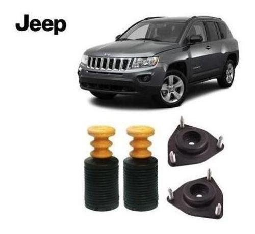 Imagem de 2 Kit Coxim Batente Coifa Dianteiro Jeep Compass 2011 2012 2013 2014