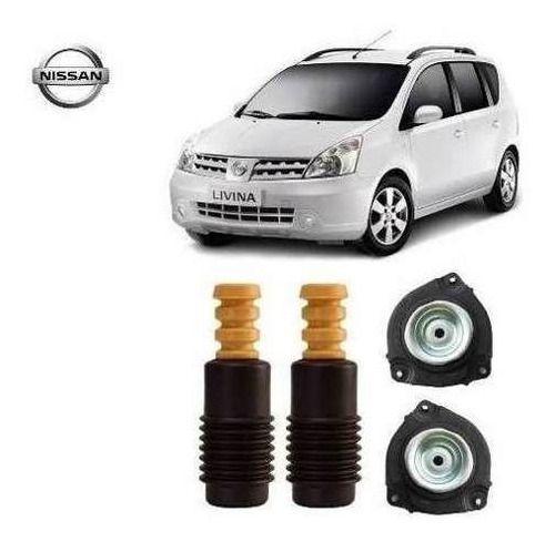 Imagem de 2 Kit Coxim Batente Coifa Dianteiro Nissan Livina 2009 2010 2011 2012