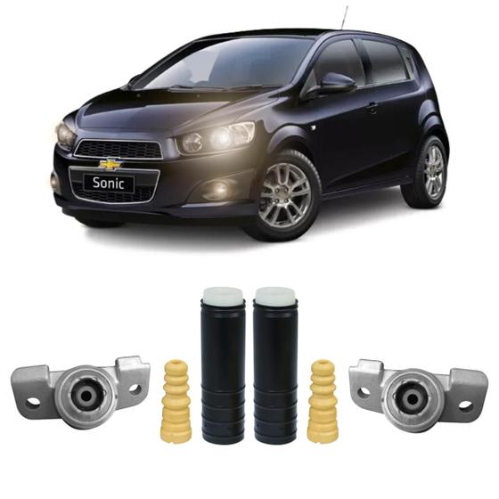 Imagem de 2 Kit Coxim Batente Coifa Traseiro Sonic 2012 2013 2014