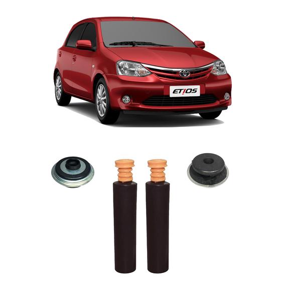 Imagem de 2 Kit Coxim Batente Coifa Traseiro Toyota Etios 2012 A 2020