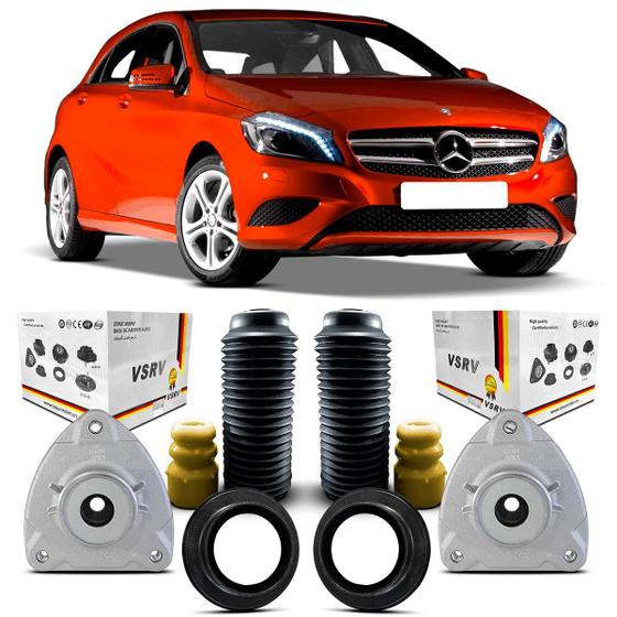 Imagem de 2 Kit Coxim Rolamento Batente Coifa Amortecedor Dianteiro Mercedes Benz Classe A200 2012 2013 2014 2015 2016 2017 2018