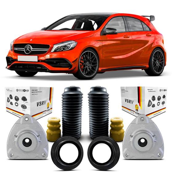 Imagem de 2 Kit Coxim Rolamento Batente Coifa Amortecedor Dianteiro Mercedes Benz Classe A45 AMG 2013 2014 2015 2016 2017 2018