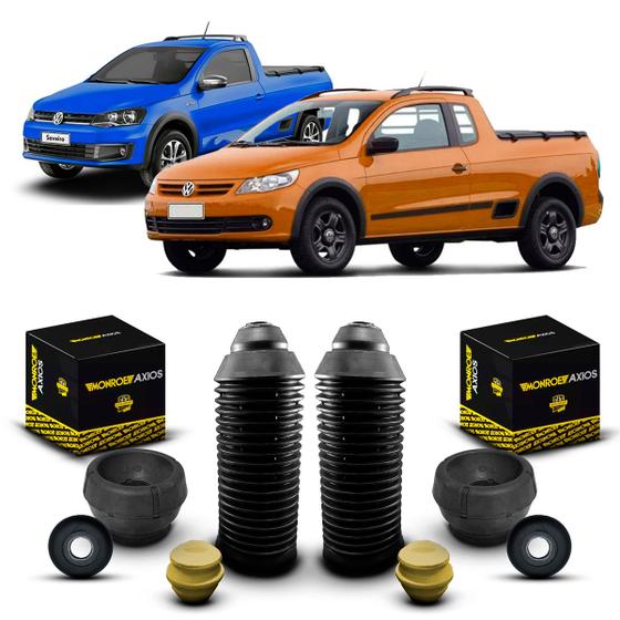 Imagem de 2 Kit Coxim Suporte Rolamento Batente Coifa Dianteiro Volkswagen Saveiro 2008 2009 2010 2011 2012 2013 2014 2015 2016