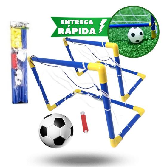Imagem de 2 Kit Gol Infinito: Golzinho, Trave, Bola e Bomba, Par Trave De Futebol Golzinho Goleira 44cm X 31cm