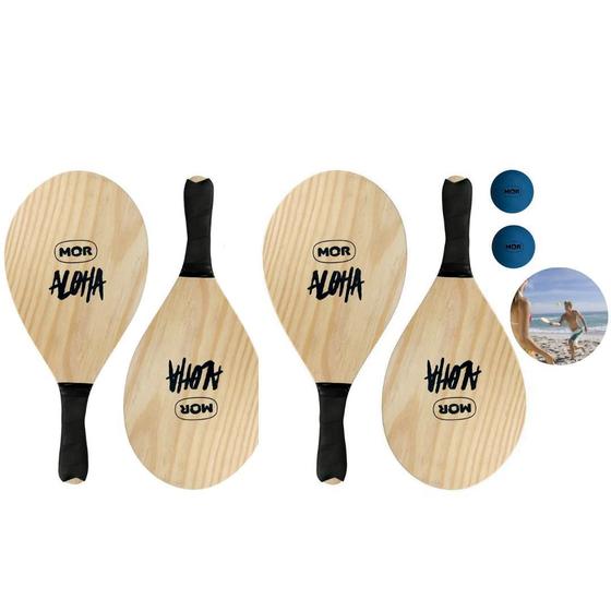 Imagem de 2 Kit Jogo Esportes Na Praia Frescobol Beach Tenis