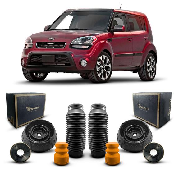 Imagem de 2 Kit Reparo Suporte Coxim Batedor Batente Coifa Rolamento Amortecedor Dianteiro Kia Soul 2009 2010 2011 2012 2013 2014