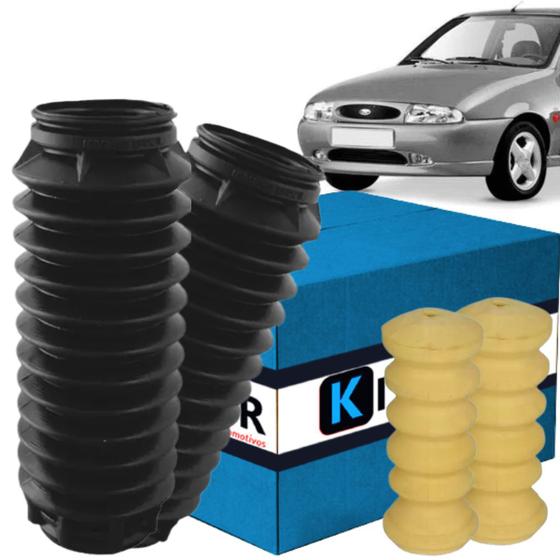 Imagem de 2 Kit Traseiro Batente + Coifa Ford Ka G1 Fiesta Hatch Sedan