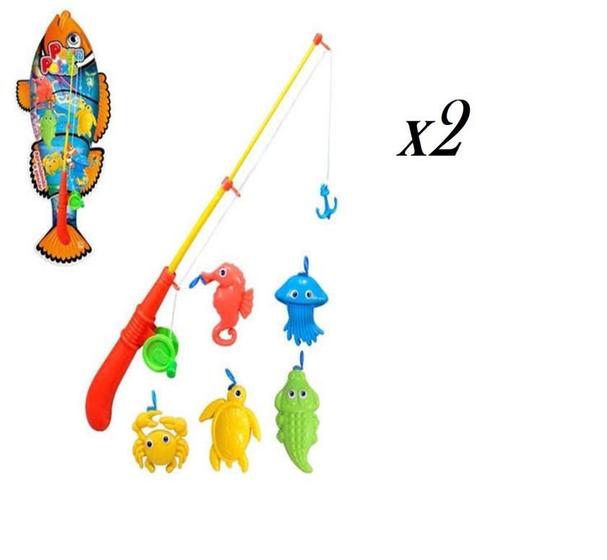 Imagem de 2 Kits Brinquedo Peixes Para Pescaria com vara 18pcs total