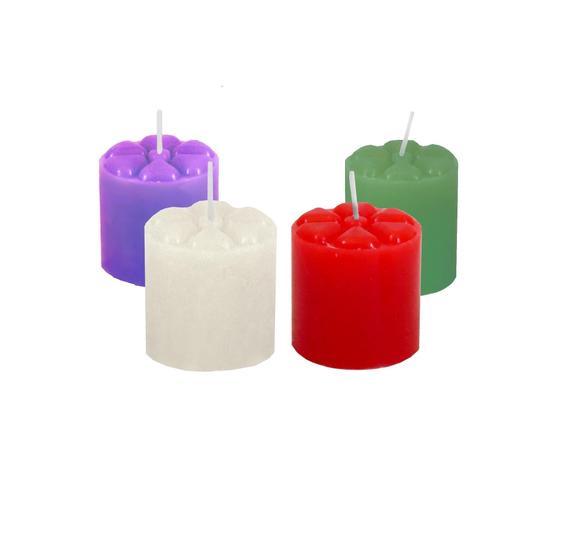 Imagem de 2 Kits Velas Advento Várias Cores Coroa Advento 1 Candelabro