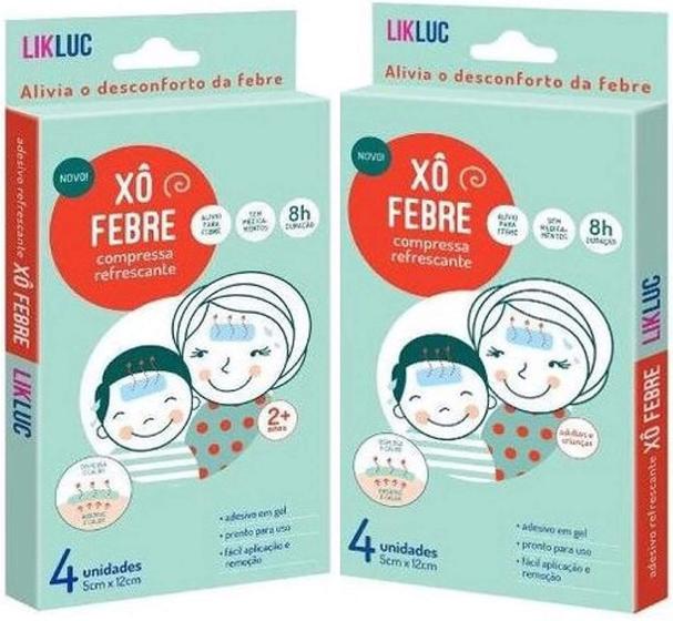 Imagem de 2 Kits Xô Febre Adesivos Compressas Refrescantes Em Gel para alívio da febre - Likluc 