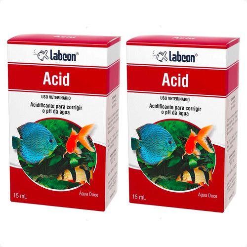 Imagem de 2 Labcon Alcon Acid 15ml Acidificante Baixar Ph Aquário Doce