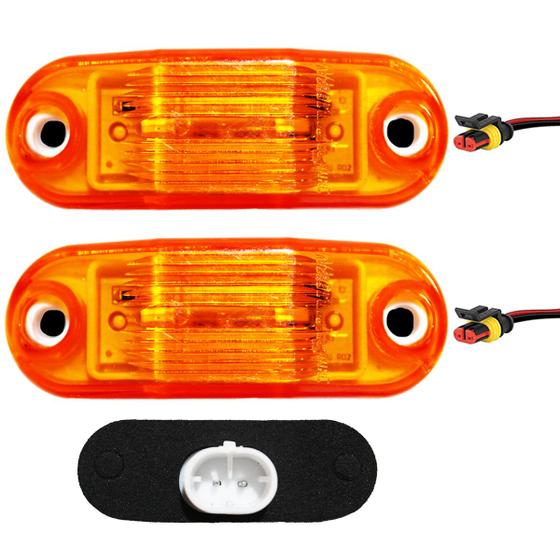 Imagem de 2 Lanterna Vigia Teto Ônibus Caminhão 2 LED BIVOLT AM +Conector