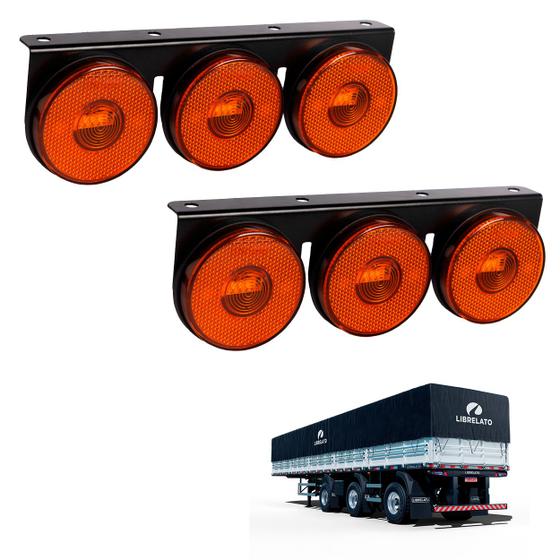 Imagem de 2 Lanternas 3 Marias Librelato LED Âmbar 85mm Saída Fios