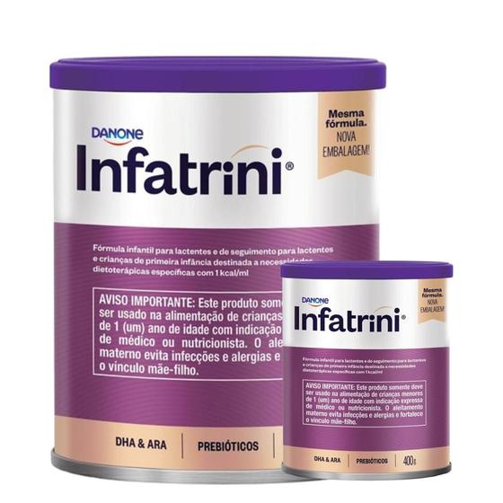 Imagem de 2 Latas- Infatrini Fórmula Infantil Danone- 400g -Sem Sabor