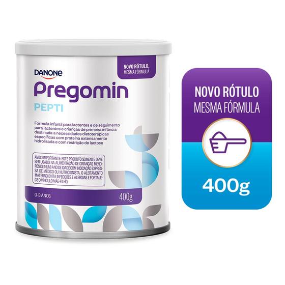 2 latas Pregomin Pepti Fórmula Infantil 400g Imagem de 2 latas Pregomin Pepti Fórmula Infantil 400g