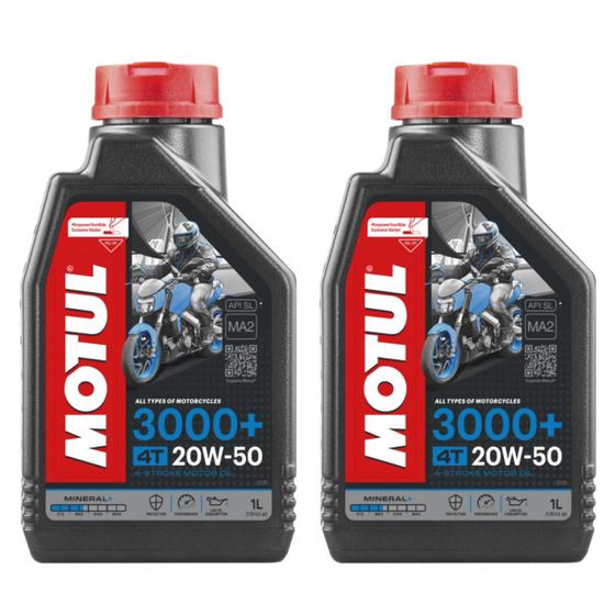 Imagem de 2 Litros Óleo De Motor Motul 3000+ 20w50 4t Mineral