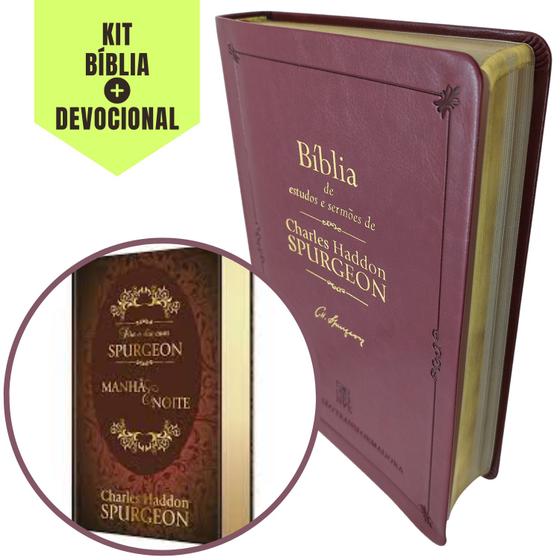Imagem de 2 Livros de Estudos Como: 1 Bíblia Estudos Sermões Spurgeon Versão NVT + 1 Devocional Spurgeon 365 Dias