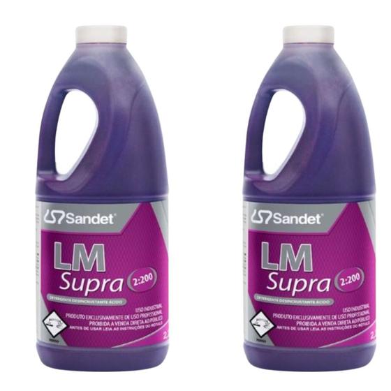Imagem de 2 Lm Supra Lavagem Eficaz Detergente Automotivo Sandet 2l