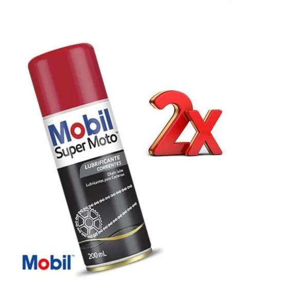 2 Lubrificante Spray Corrente Mobil Super Moto Chain Lub Menor preço em 2 Lubrificante Spray Corrente Mobil Super Moto Chain Lub