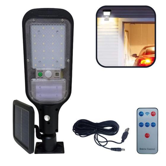 2 Luminária Lâmpada Refletor Luz Led Solar Externa Com Fio Com Sensor E