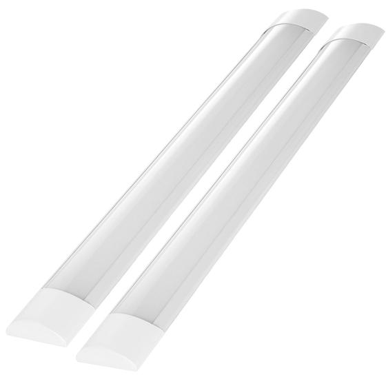 Imagem de 2 Luminaria Led Sobrepor Slim Linear Branco Frio 36w 100cm