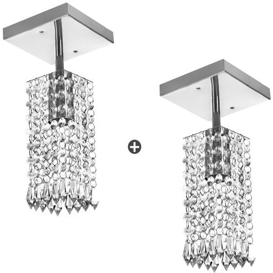 2 Lustres Plafon Clearcrillic Quadrado Cristal Acrílico é boa?