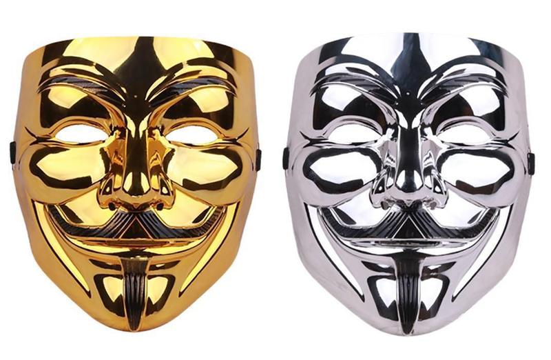 Imagem de 2 Mascaras V De Vingança Anonymous Halloween Festa Fantasia