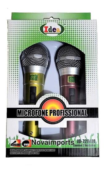 Imagem de 2 Microfone Profissional Dinâmico Com Fio P/ Karaoke Cabo 3m
