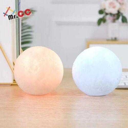 Imagem de 2 Mini Luminária Lua Cheia 3d Abajur Led Relevo 10cm - Mr.cc