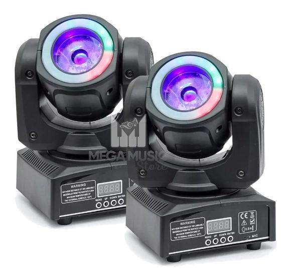 Imagem de 2 Mini Moving Farol Beam 60w 2in1 Effect Color Beam Led + Mesa Dmx