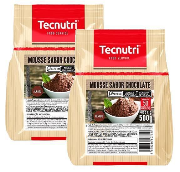Imagem de 2 Mistura Para Mousse Tecnutri Sabor Chocolate Sache 500G
