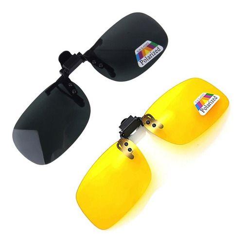Imagem de 2 Óculos Clip On Com Uv400 E Polarizado Sol E Night Drive