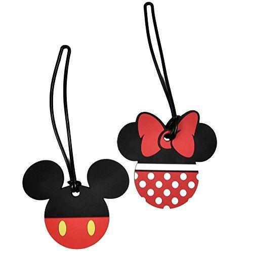 Imagem de 2 Pack Disney Mala de Bagagem Tags Mickey & Minnie Mouse Corpo / Calças PVC