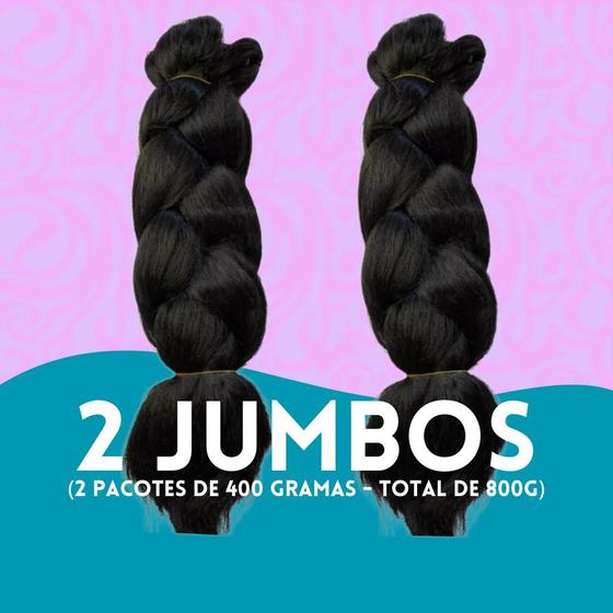 Imagem de  2 Pacotes Cabelo Jumbão Jumbo Double Triple Braid 6x Tranças