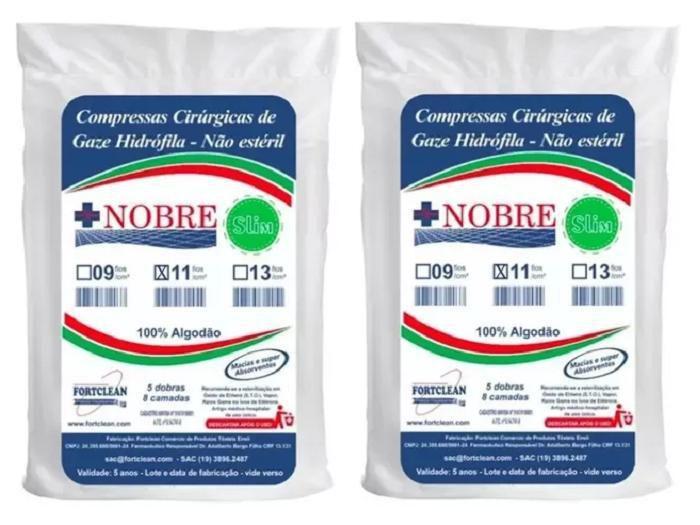 2 Pacotes Compressa De Ge Não Esteril 11 Fios Nobre Slim Imagem de 2 Pacotes Compressa De Ge Não Esteril 11 Fios Nobre Slim