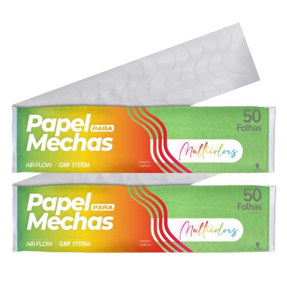 Imagem de 2 Pacotes Papel Para Mechas Multicolors Vd 11x47cm 100 Folhas