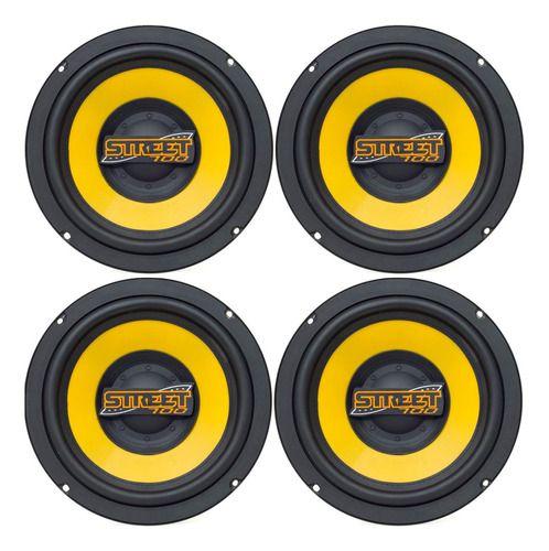 Imagem de 2 pares alto falantes subwoofer 8 pol street 175w rms 4 ohms dourado