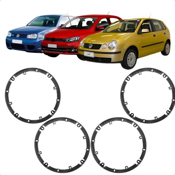 Imagem de 2 Pares de Aro Adaptador 6" para Alto-Falante: Polo, Golf, Fox, Gol G5/G6, Jetta, Saveiro, Voyage