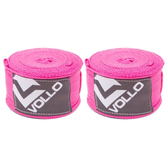 Imagem de 2 Pares de Bandagens Elásticas Boxe Vollo VFG115 300x5cm Rosa