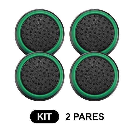 Imagem de 2 Pares de Grips p/ controle Anti Derrapante Silicone Botão Analógico do Joystick Playstation PS3 PS4 PS5 Xbox One Series Nintendo Compatível