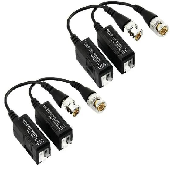 Imagem de 2 Pares Video Balun Camera Cftv Conversor Utp Hd tvi cvi ahd