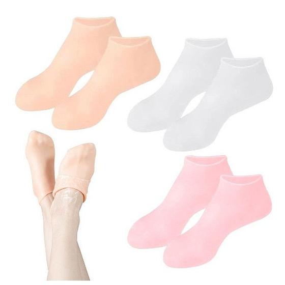 Imagem de 2 Pcs Meias De Silicone Para O Cuidado Dos Pés Gel Hidratante Anti-Rachaduras Removedor De Pele Morta