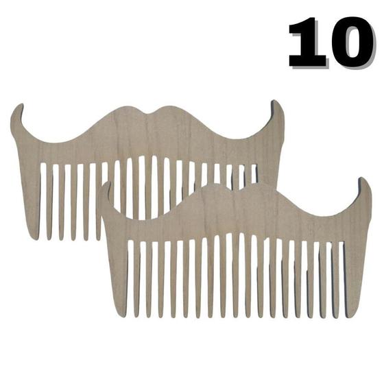 Imagem de 2 Pentes Para Bigode E Barba Modelo Bigode 10 Mdf Resistente