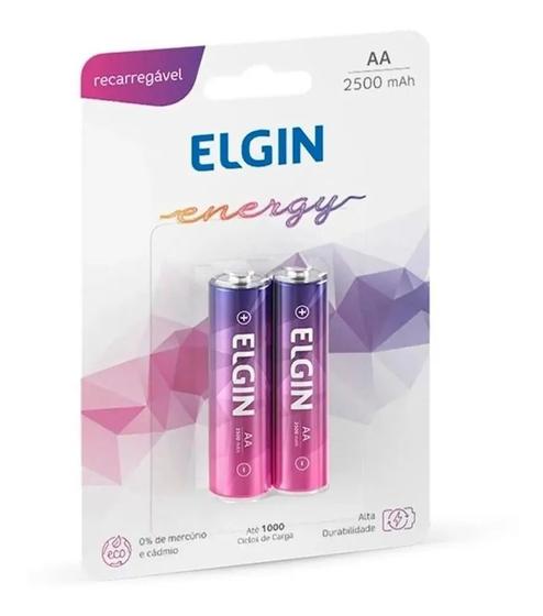 Imagem de 2 Pilha AA Recarregavel Elgin 2500 Mah