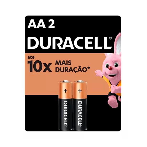 Imagem de 2 Pilhas Regarregável Duracell AA2 Multiuso Alcalina