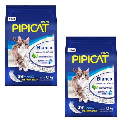 Imagem de 2 Pipicat Bianco Granulado Sanitário Para Gatos Kelco 1,8 Kg