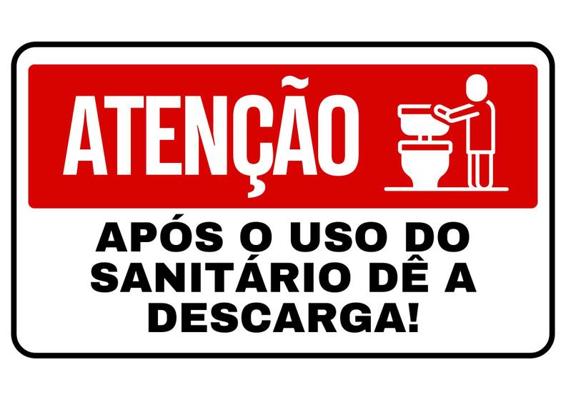 Imagem de 2 Placa PS Atencao Apos o Uso do Sanitario de a Descarga