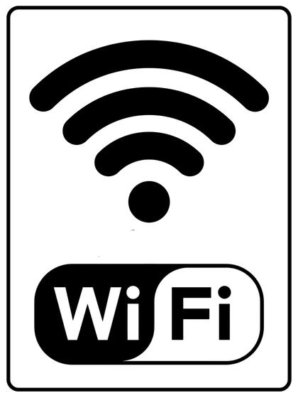 Imagem de 2 Placa PS Sinalizacao Rede Wifi Wi-fi 20x15cm